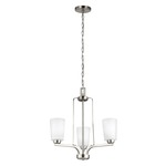 Franport Chandelier - Brushed Nickel / Etched Glass