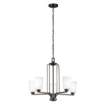 Franport Chandelier - Bronze / Etched Glass