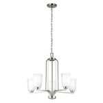 Franport Chandelier - Brushed Nickel / Etched Glass