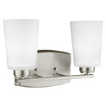 Franport Bathroom Vanity Light - Brushed Nickel / Etched White