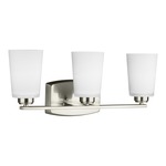 Franport Bathroom Vanity Light - Brushed Nickel / Etched White