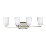 Franport Bathroom Vanity Light - Brushed Nickel / Etched White