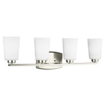 Franport Bathroom Vanity Light - Brushed Nickel / Etched White