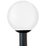 Globe Outdoor Post Light - Black / White Acrylic