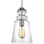 Kea Pendant - Brushed Nickel / Clear Seeded