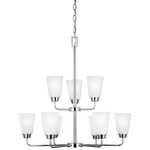 Kerrville Chandelier - Chrome / Satin Etched