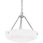 Kerrville Uplight Pendant - Chrome / Satin Etched