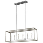 Moffet Street Linear Pendant - Chrome / Washed Pine