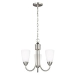 Seville Chandelier - Brushed Nickel / White