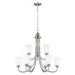 Seville Chandelier - Brushed Nickel / White