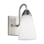 Seville Wall Light - Brushed Nickel / Etched White