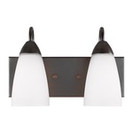 Seville Bathroom Vanity Light - Bronze / Etched White