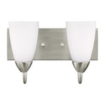 Seville Bathroom Vanity Light - Brushed Nickel / Etched White