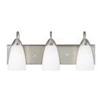 Seville Bathroom Vanity Light - Brushed Nickel / Etched White