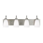 Seville Bathroom Vanity Light - Brushed Nickel / Etched White