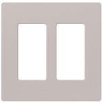 Claro Designer Style 2 Gang Wall Plate - Satin Taupe