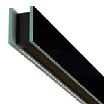 Glide Glass Up/Down Warm Dim End Feed with Two Canopies - Black Glass / Black Louver