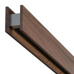Glide Wood Up/Down Warm Dim End Feed with Two Canopies - Wood Walnut / Black Louver