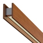 Glide Wood Up/Down Warm Dim End Feed with Two Canopies - Wood Cherry / White Louver