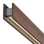 Glide Wood Up/Down Warm Dim End Feed with Two Canopies - Wood Walnut / White Louver