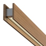 Glide Wood Up/Down Warm Dim End Feed with Two Canopies - Wood White Oak / White Louver