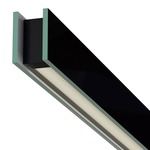 Glide Glass Up/Down End Feed with Two Canopies - Black Glass / White Louver