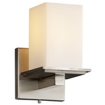 Montana Square Flat Rim Wall Sconce - Brushed Nickel / Opal