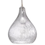 Large Curved Pendant - Silver / Clear