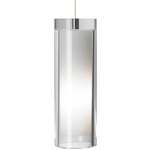 Sara Grande Pendant - Satin Nickel / Clear