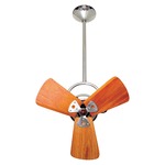 Bianca Directional Wood Ceiling Fan - Chrome / Mahogany Tone