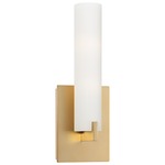 Tube Wall Sconce - Honey Gold / Etched Opal