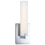 Tube Wall Sconce - Chrome / Etched Opal