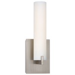 Tube Wall Sconce - Brushed Nickel / Etched Opal