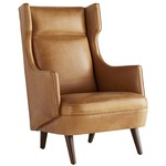 Budelli Wing Chair - Dark Walnut / Cognac