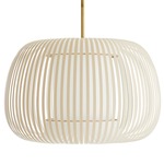 Mia Pendant - Antique Brass / White