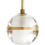 Noble Pendant - Antique Brass / Clear