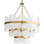 Millie Chandelier - Antique Brass / Seeded Clear