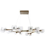 Mahowald Chandelier - Antique Brass / Clear