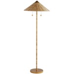 Terrace Floor Lamp - Antique Brass / Rattan