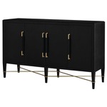 Verona Sideboard - Black Lacquered Linen / Champagne