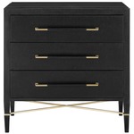 Verona Chest - Black Lacquered Linen / Champagne