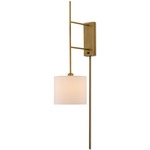 Savill Wall Light - Antique Brass / Off White