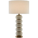 Luko Table Lamp - Antique Brass / Off White