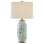 Sarcelle Table Lamp - Harlow Silver Leaf / Off White