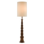 Malayan Floor Lamp - Brown / Eggshell 