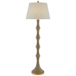 Bourgeon Floor Lamp - Dark Gold Leaf / Beige Poplin