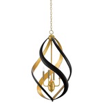 Trephine Chandelier - Gold Leaf / Black Satin