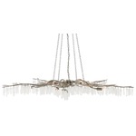 Forest Light Chandelier - Textured Silver / Quartz Crystal