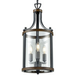 Niagara Foyer Pendant - Graphite / Ironwood / Clear