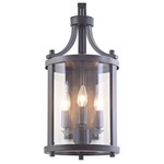 Niagara Outdoor Wall Light - Hammered Black / Clear